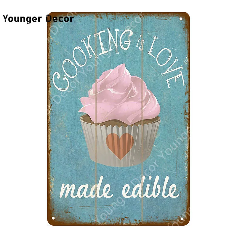 Еда кекс металлические знаки ракета мороженое пончики Олово плакат еда напитки