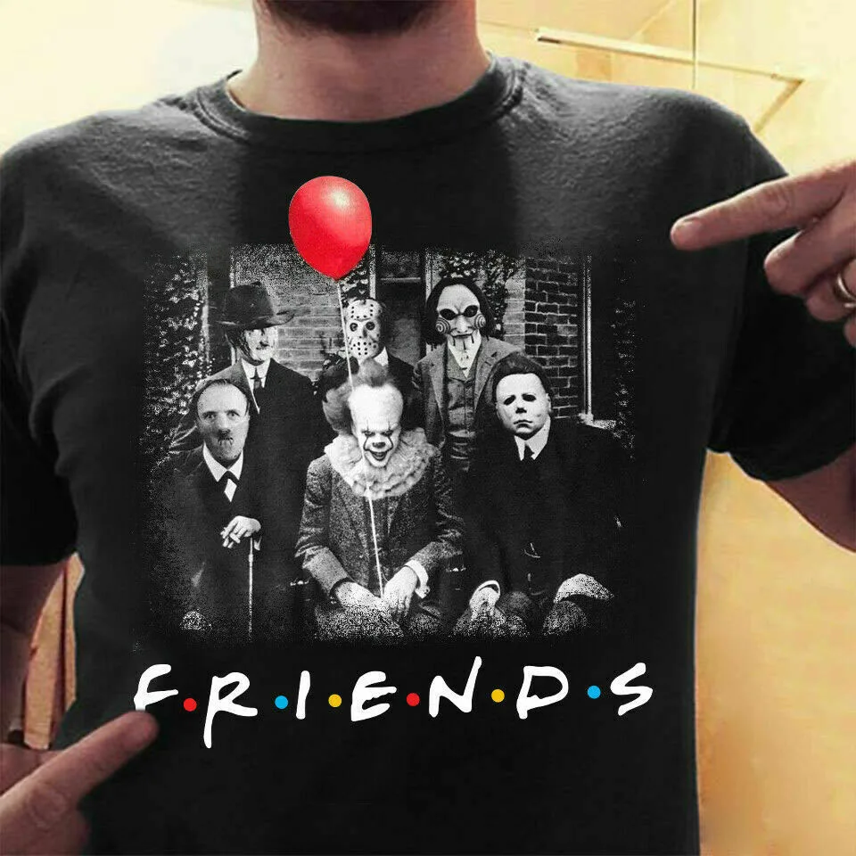 Друзья ужасов Pennywise Майкл Майерс Джейсон Voorhees подарок на Хэллоуин футболка