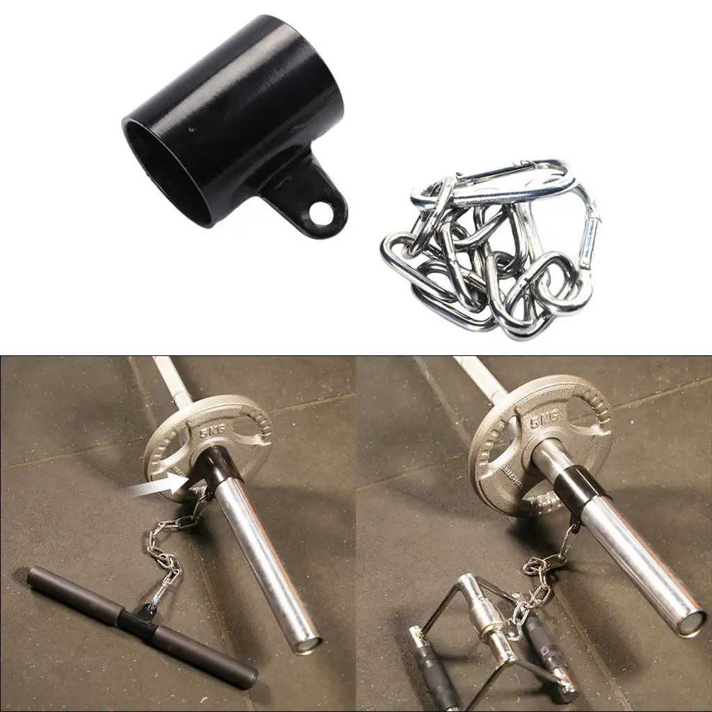 

Metal T-Bar Row Platform Landmine Barbell Attachment Easy to Use Fitness Weight Lifting for Bent Over Back Shoulder Core Muscles