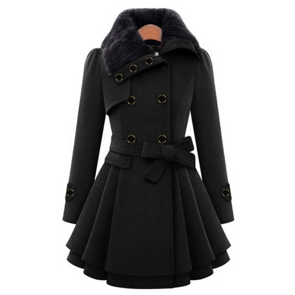 

Женское пальто, ветровка, теплая верхняя одежда на пуговицах, асимметричный подол, плащ, модная новая уличная одежда, куртка, женская одежда