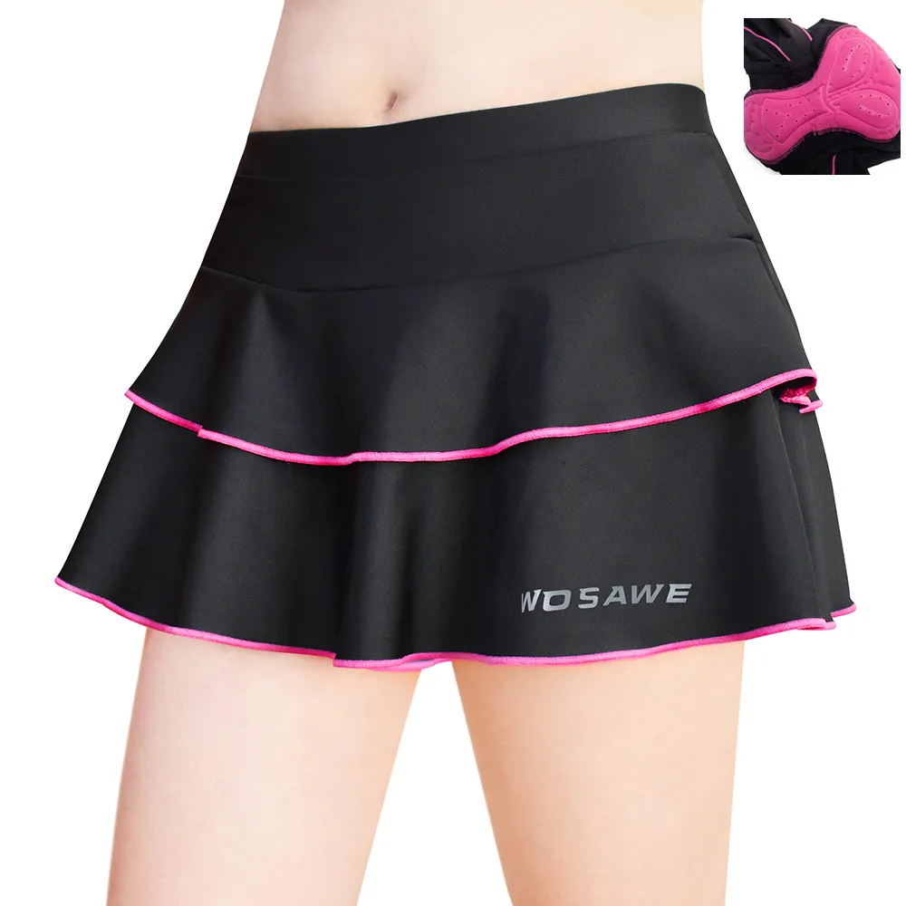 Skirts WOSAWE, колготки для велоспорта, дышащие, сверхлегкие, ледоохладитель, ткань, для женщин, для велосипеда, велосипедные шорты с юбкой, удобные, 3D, мягкие, женские - Цвет: Skirts