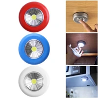 cob led stickers wireless battery wall lamp white round touch light wardrobe bedroom kitchen night light