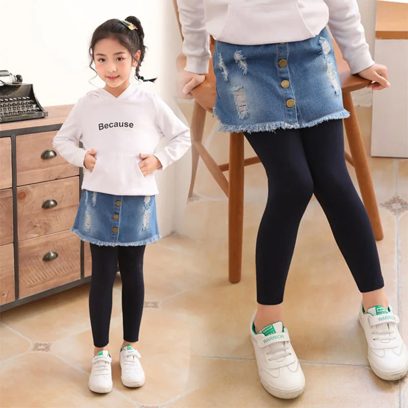 Детские леггинсы весна 2021 штаны для девочек юбка брюки из двух частей модные