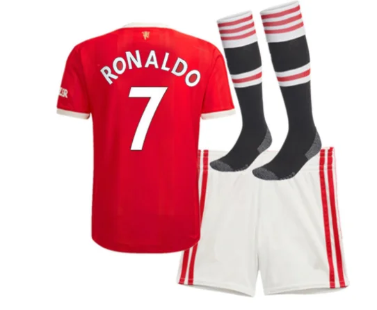 

2021-22 Utd Shirt Ronaldo United Jersey 21 22 kids kit+socks Soccer shirts