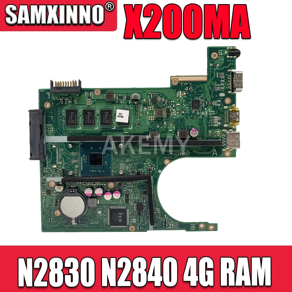 Материнская плата X200MA REV2.1 для ноутбука ASUS F200M X200M материнская N2830 N2840 N2815 4G RAM|motherboard