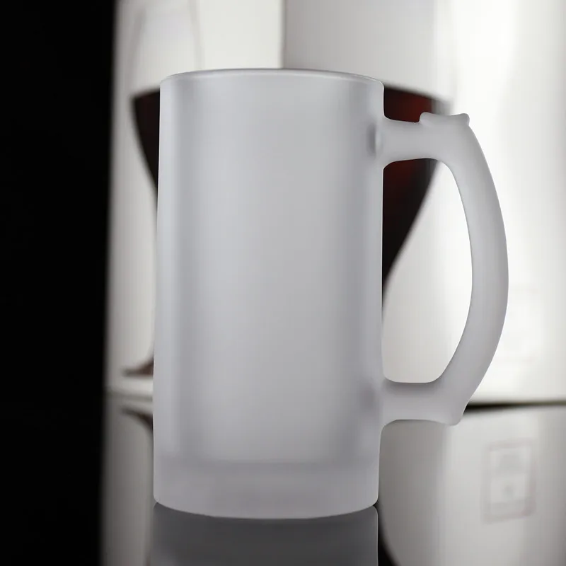 

New Hot Sale Glacier Cup High Capacity Frosted Handle Glass Cup Heat-resistant Beautiful Wine Beer Drinkware Mug Tea Cups