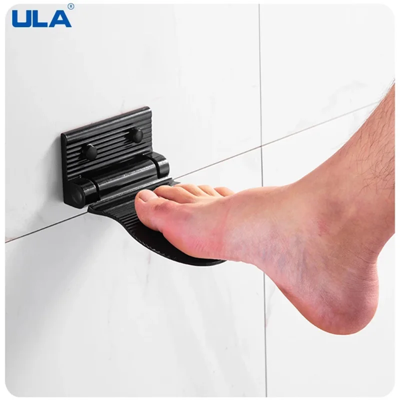 

ULA Space Aluninum Bathroom Pedal Shower Room Anti-slip Safety Foot Rest Safety Pedal Hanger Bathroom Accessories Shelf Holder