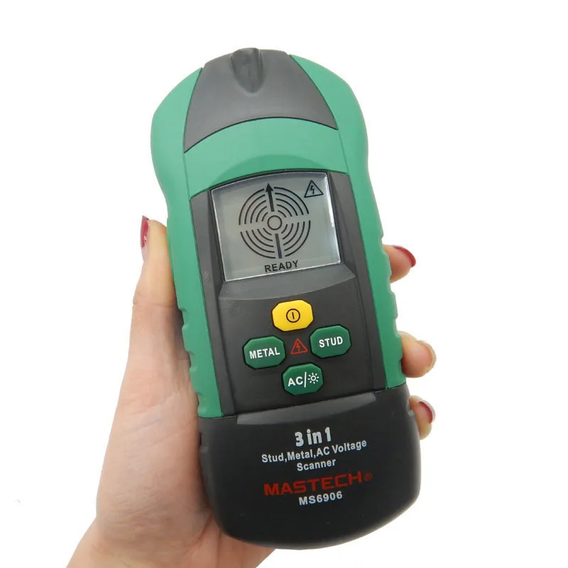 MASTECH MS6906 3 в 1 Многофункциональный металлодетектор деревянный Стад thiness тестер AC напряжение Сканер промышленный щуп датчик