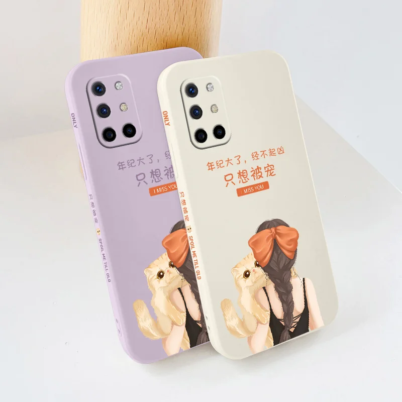 

Simple Persian Cat Princess Phone Case For Oneplus 8t 9 9pro 9r Liquid Silicone Cover
