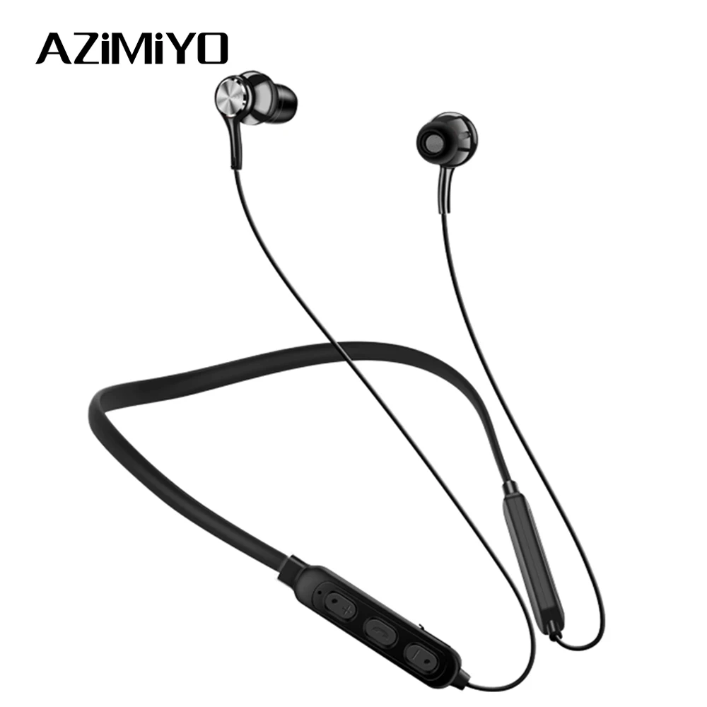 

AZiMiYO Sports Bluetooth Headphone 5.0 Sweatproof Neckband Wireless Earphone 6H Playback Headset for iPhone Samsung Huawei