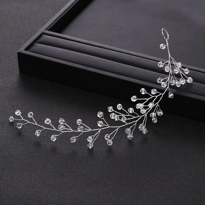 Свадебные аксессуары для волос с кристаллами серебристого цвета тиара невесты