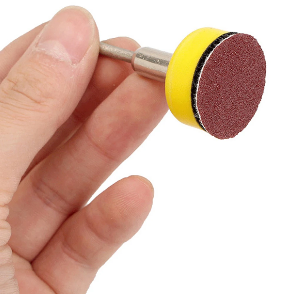 

100 PCS 1 Inch Sanding Discs Pads Hook Loop Sandpaper with 1/8 Shank Grinding Disc for Drill Grinder Rotary Tools