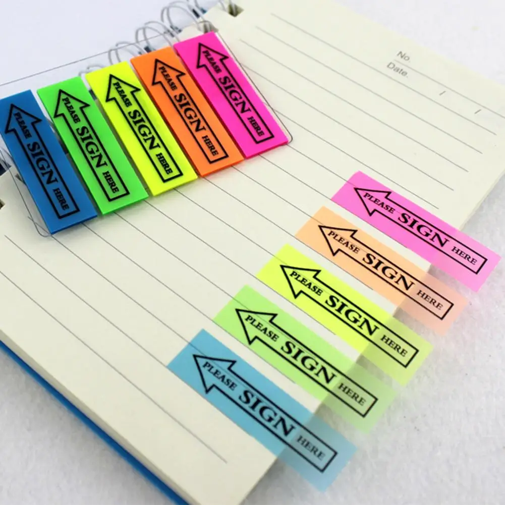 100~2000Pcs Self Adhesive Plastic Memo Pad Sticky Notes Bookmark Post Marker Notepad Sticker Tag Office Papelaria School Supply