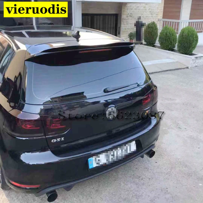 Автомобильный Стайлинг ABS пианино черный задний багажник спойлер подходит для