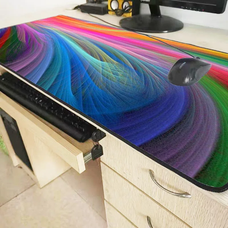 Цветной очень большой коврик для мыши Mairuige противоскользящий игровой из