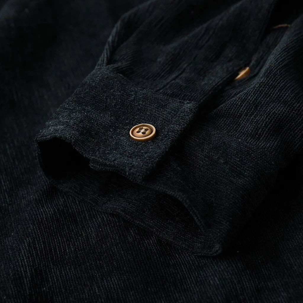 Мужские осенние модные рубашки повседневные однотонные Топы с длинным рукавом