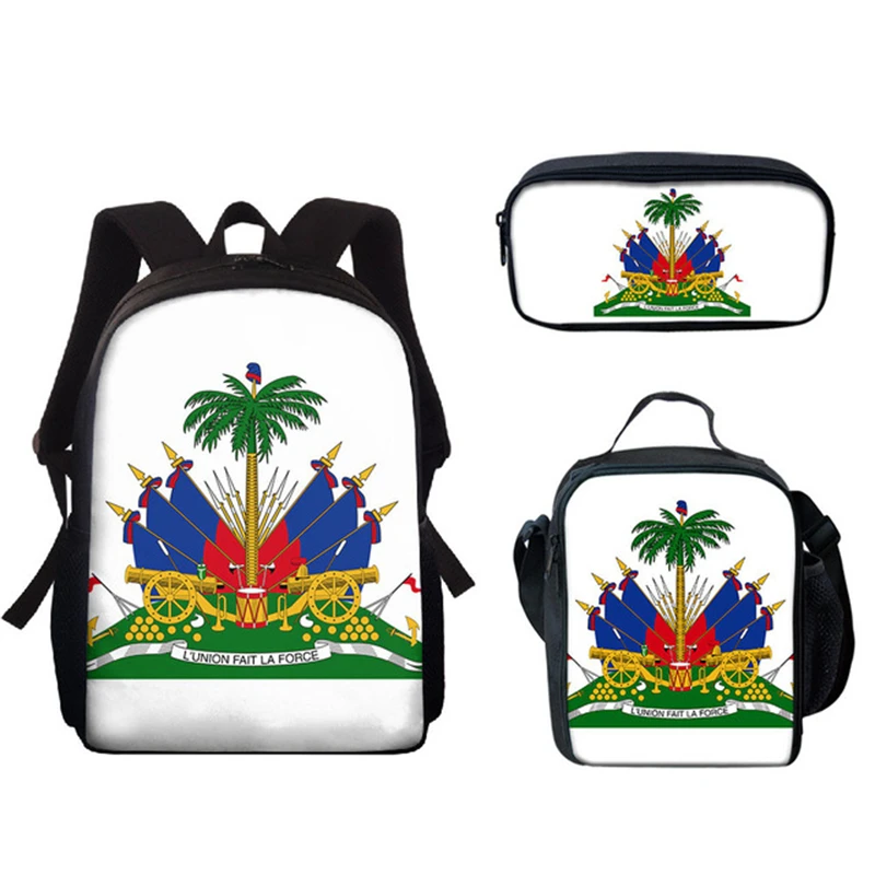 Рюкзак детский с принтом флага Гаити, модный школьный ранец на заказ, сумка для учебников, школьные портфели