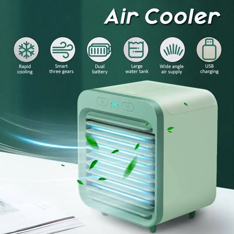 

Мини-вентилятор для охлаждения воздуха, Настольный портативный USB-кондиционер с водяным охлаждением, увлажнитель и очиститель, многофункци...