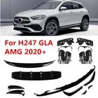 Для Mercedes H247 GLA GLA200 GLA250 GLA35 GLA45 AMG 2020 + автомобиль спойлер заднего крыла бампер полоса для установки губы Canards трубы выхлопные глушители
