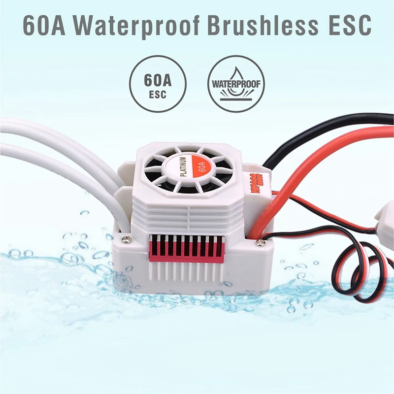 

SURPASS HOBBY Platinum Waterproof 3650 Brushless Motor &60A ESC Kit for 1/10 RC Car Truck Toy