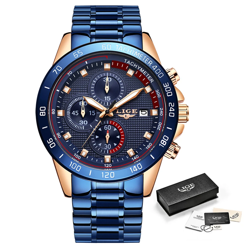 

LIGE New Watch Men Fashion Sport Quartz Clock Mens Watches Brand Luxury Calendar Business Waterproof Watch Relogio Masculino