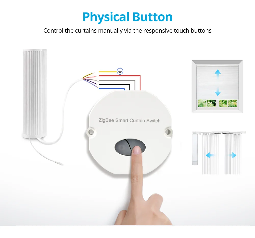 Tuya Zigbee Smart Curtain Switch for Roller Blind Shutter Motor Curtain Inline M
