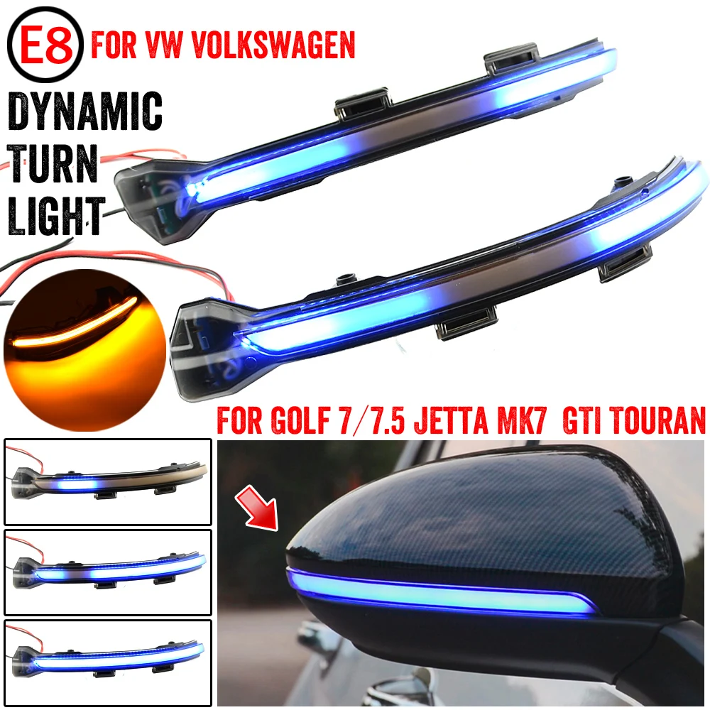 

Для VW Golf 7 7,5 для Volkswagen GTD R GTI MK7 2012-2020 Touran динамический потоковый боковой зеркальный светодиодный сигнал поворота мигасветильник свет