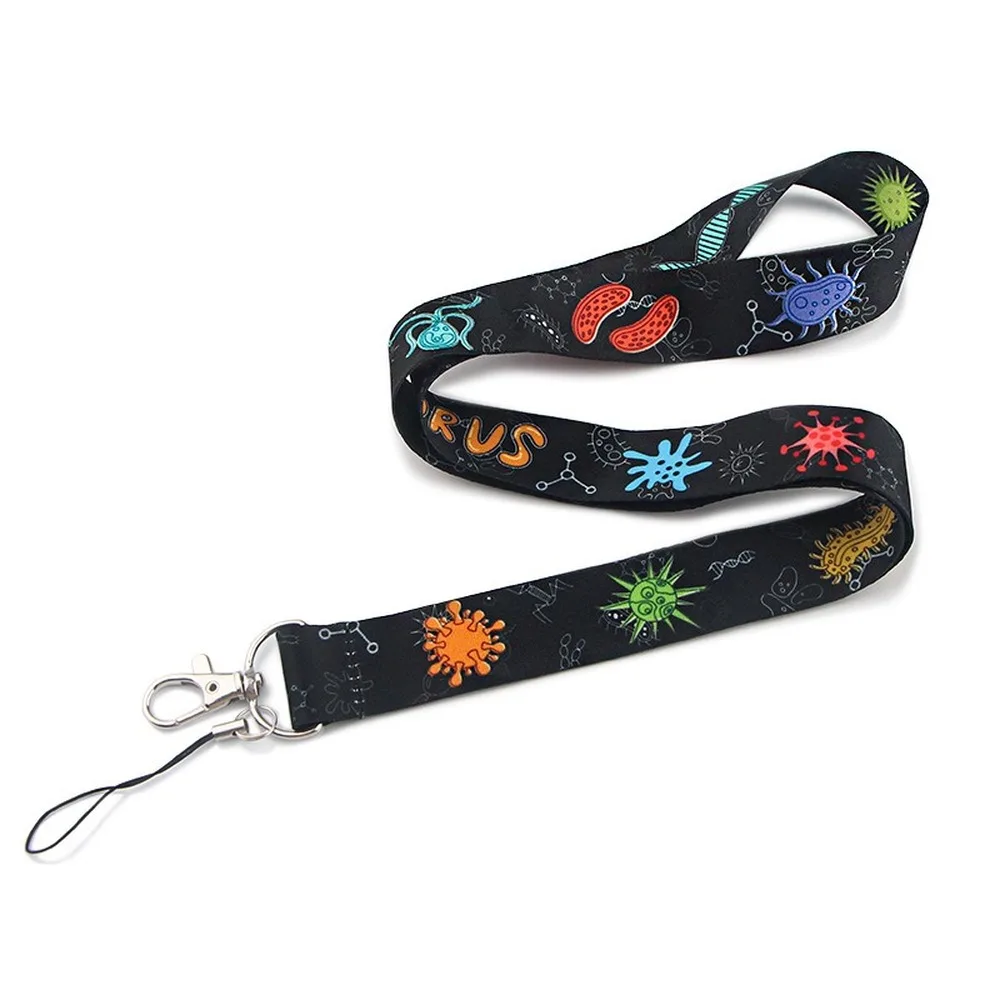 Милый противовирусный шнурок для ключей от телефона полноцветный