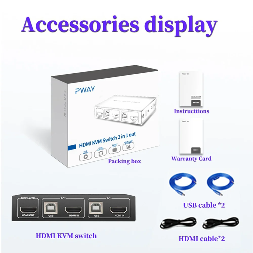 Переключатель PWAY KVM HDMI кабель с поддержкой USB 2 0 vga разветвитель для клавиатуры