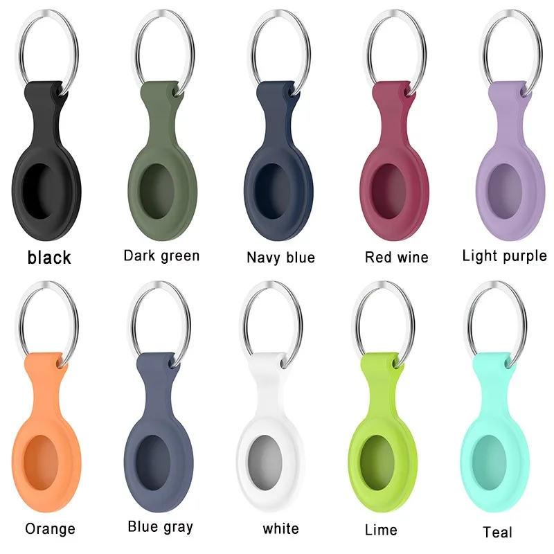 

For Apple Airtags Silicone Protective Sleeve For Apple Locator Tracker Anti-lost Device Keychain Protective Sleeve
