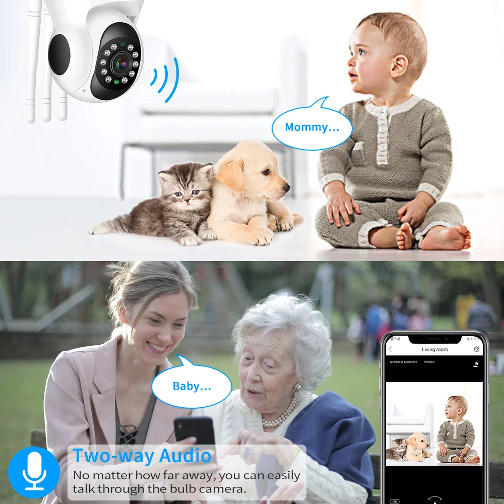 yilot wireless ip camera 1080p 2 4g5ghz home security 4x zoom indoor two way audio pan tilt cctv wifi camera baby monitor free global shipping