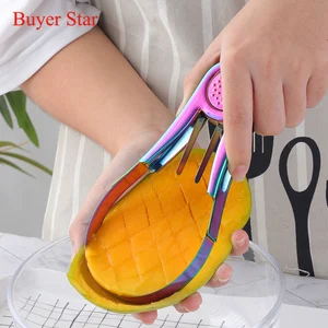 Новый стильный разделитель манго из нержавеющей стали, резак для фруктов гаджет для удаления, слайсер для персиков, кухонный гаджет, металлические инструменты для подачи еды