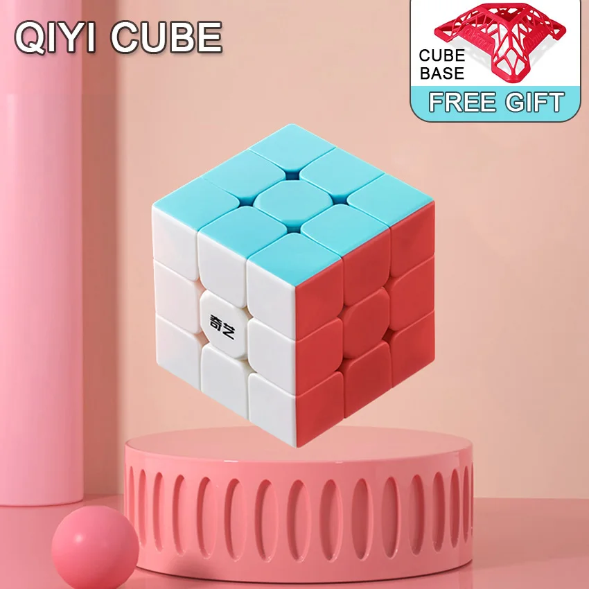 

QiYi 3x3x3 Stickerless Magic Cube Antistress 3x3 Puzzle Cubo Magico Professional Speed Neon Cubes Educational Toys For Kids Gift