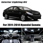 Светодиодные лампы для салона автомобиля, комплект из 9 ламп белого и голубого цвета для освесветильник салона 2011-2014 Hyundai Sonata Map