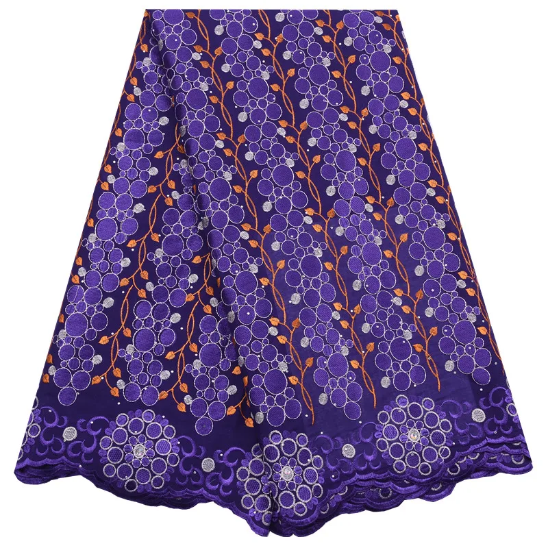 Нигерийская швейцарская хлопковая вуаль Kalume кружевная ткань коричневая