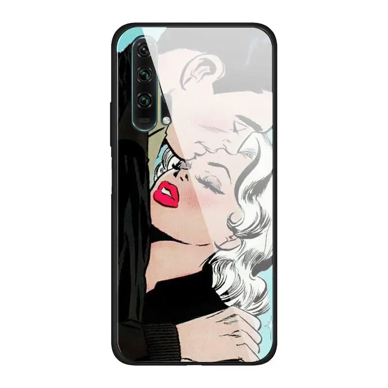 

Pop Art Comic Glass Phone Case Fundas For Huawei P20 Pro P30 Lite Mate 9 10 20 Pro Nova 3i 5 3E Cover Accessories