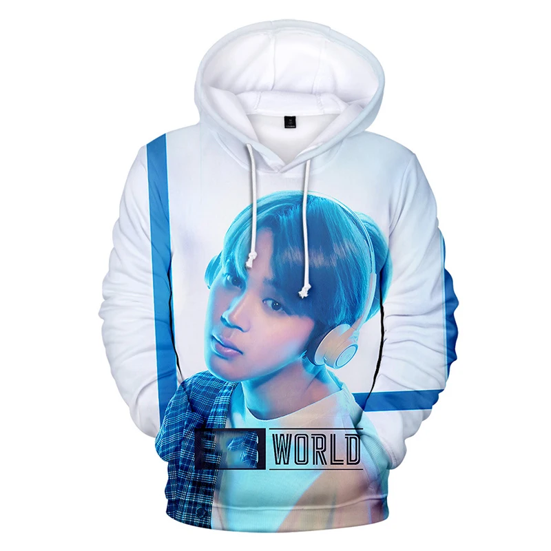 Korean BEST POP 3D Hoodies Hip Hop WORLD Sweatshirts Men/Women Long Sleeve K-POP Hooded Clothes Children Kids Hoody Tops | Мужская