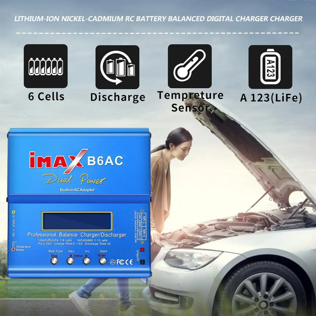 Лидер продаж! Зарядное устройство iMAX B6 AC B6AC Lipo NiMH 3S/4S/5S RC с ЖК-экраном | Игрушки и