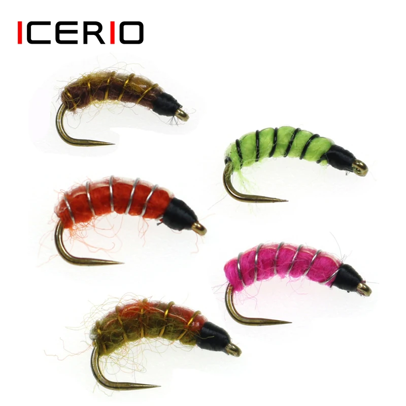 ICERIO 5 шт. бесславный Cezch Nymph Scud Caddis завязывающий крючок для ловли форели нахлыстом