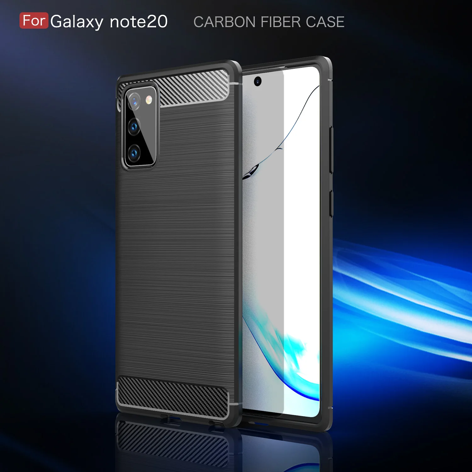 

For Samsung Note20 Ultra Note10 Plus Note9 Note8 A8 A750 J8 2018 Case Luxury Carbon FIber TPU Cover