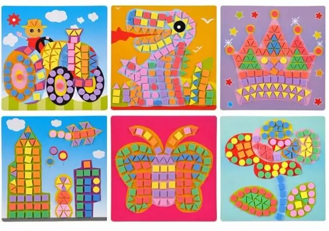 6PCS/Set DIY Kids New EVA Sticky Mosaics Kit Educational Game Toy for Children | Sticker