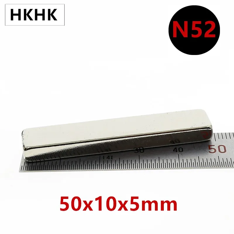 10/20PC N52 Neodymium Magnet 50*10*5 Strong NdFeB Rare Earth magnets 50x10x5 mm Magnets for moto Thickness 5mm Strip thin magnet