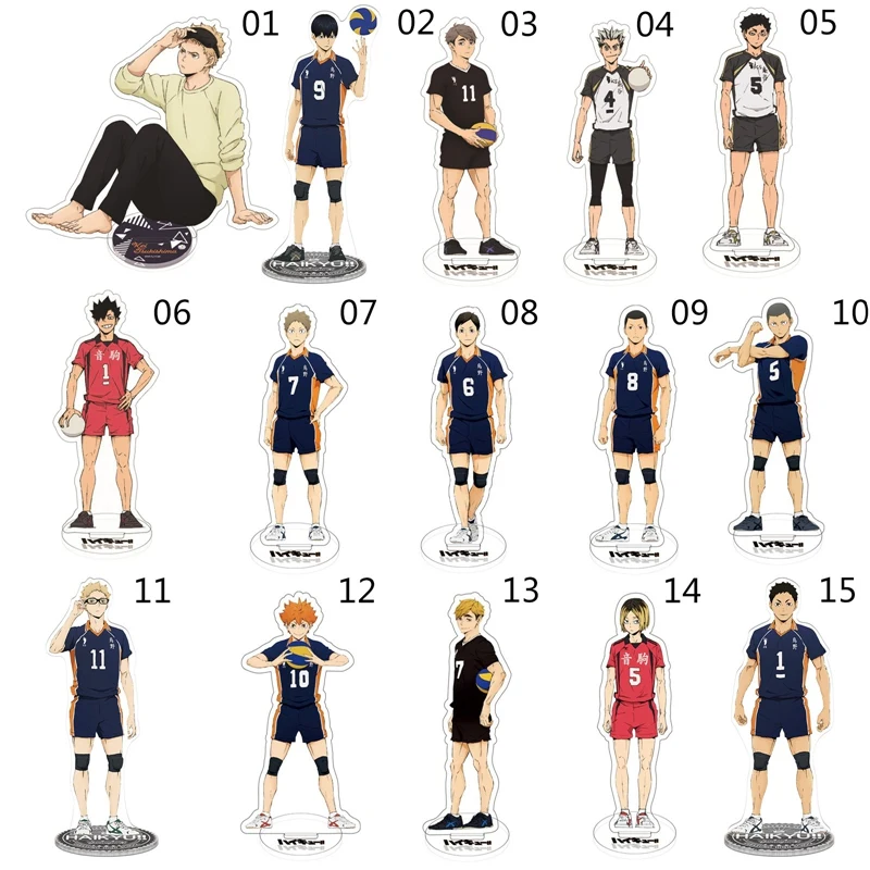 

For 9cm Anime Haikyuu!! Acrylic Figures Models Desk Manga Stand Toy Action Figures Activity Desk Decor Ornaments Gift Collection