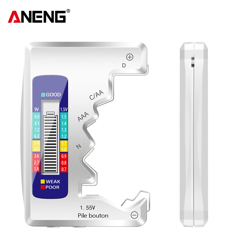Universal AAA/AA Button Cell 9V Batteries Voltage Detection Analyzer Testing Meter Battery Tester Checker Tools | Инструменты