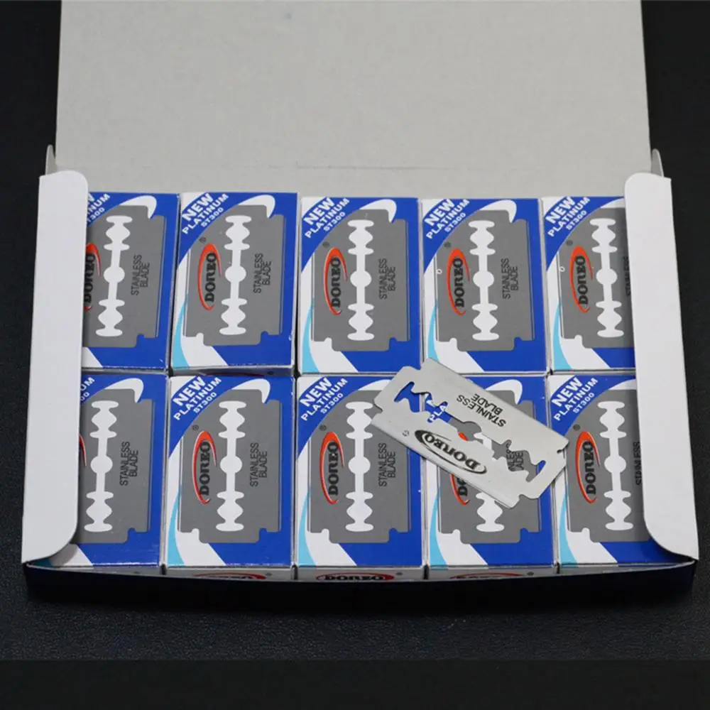 100 шт./корт. Двусторонние лезвия для бритвы брендовые Безопасные из нержавеющей