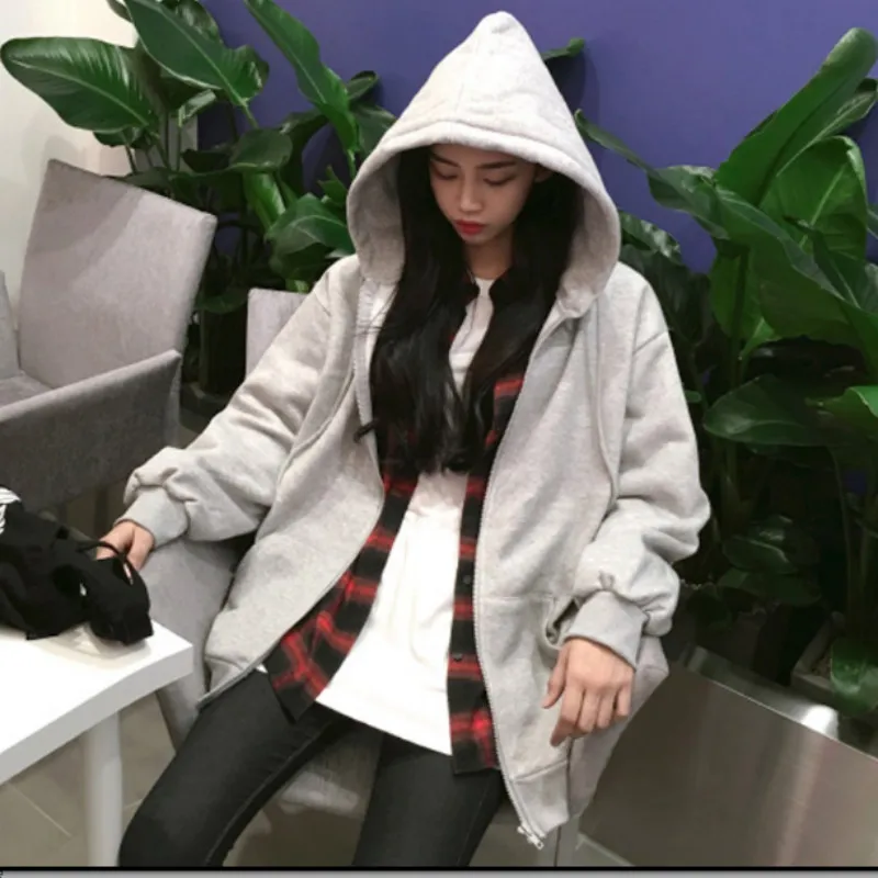 Женские толстовки с капюшоном свободные простые универсальные повседневные