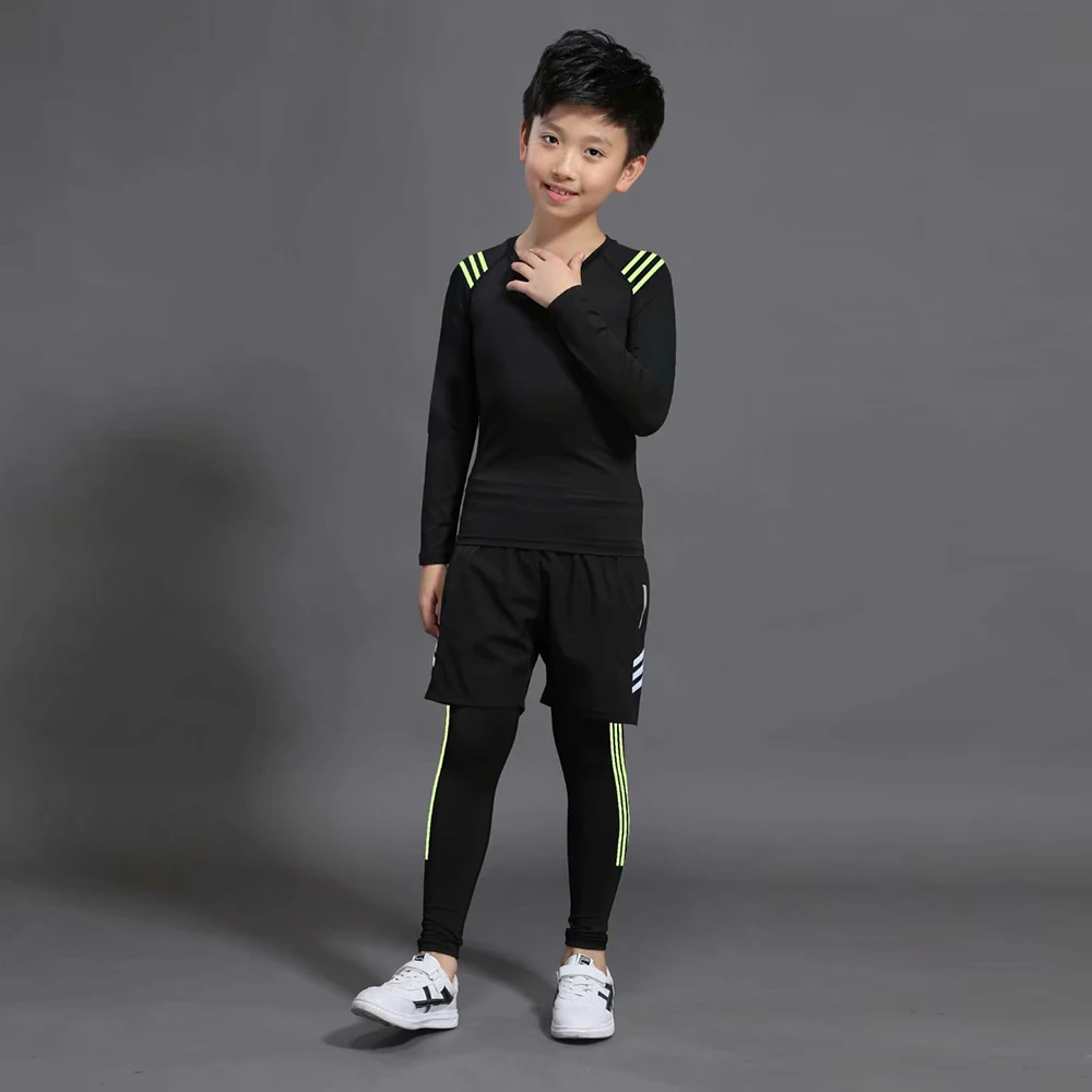 Детский спортивный компрессионный комплект из джерси и брюк для мальчиков