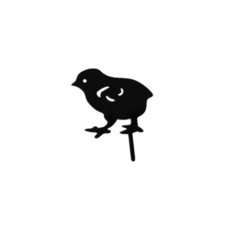

808B 4pcs Acrylic Hen Garden Stakes Black Animal Rooster Silhouette Stake for Yards Gardens Easter Gifts for Kids