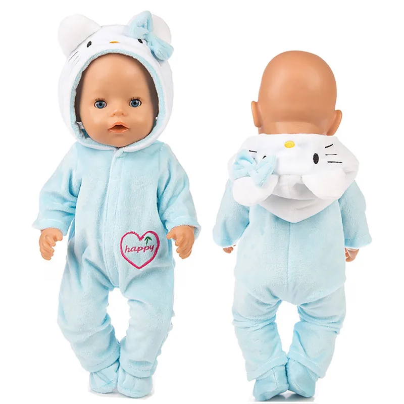 

18 Inch Doll Clothes Climbing Suit with Hat for 40cm- 43cm Reborn Doll New Born Baby Rompers Suit Baby Birthday Festival Gift