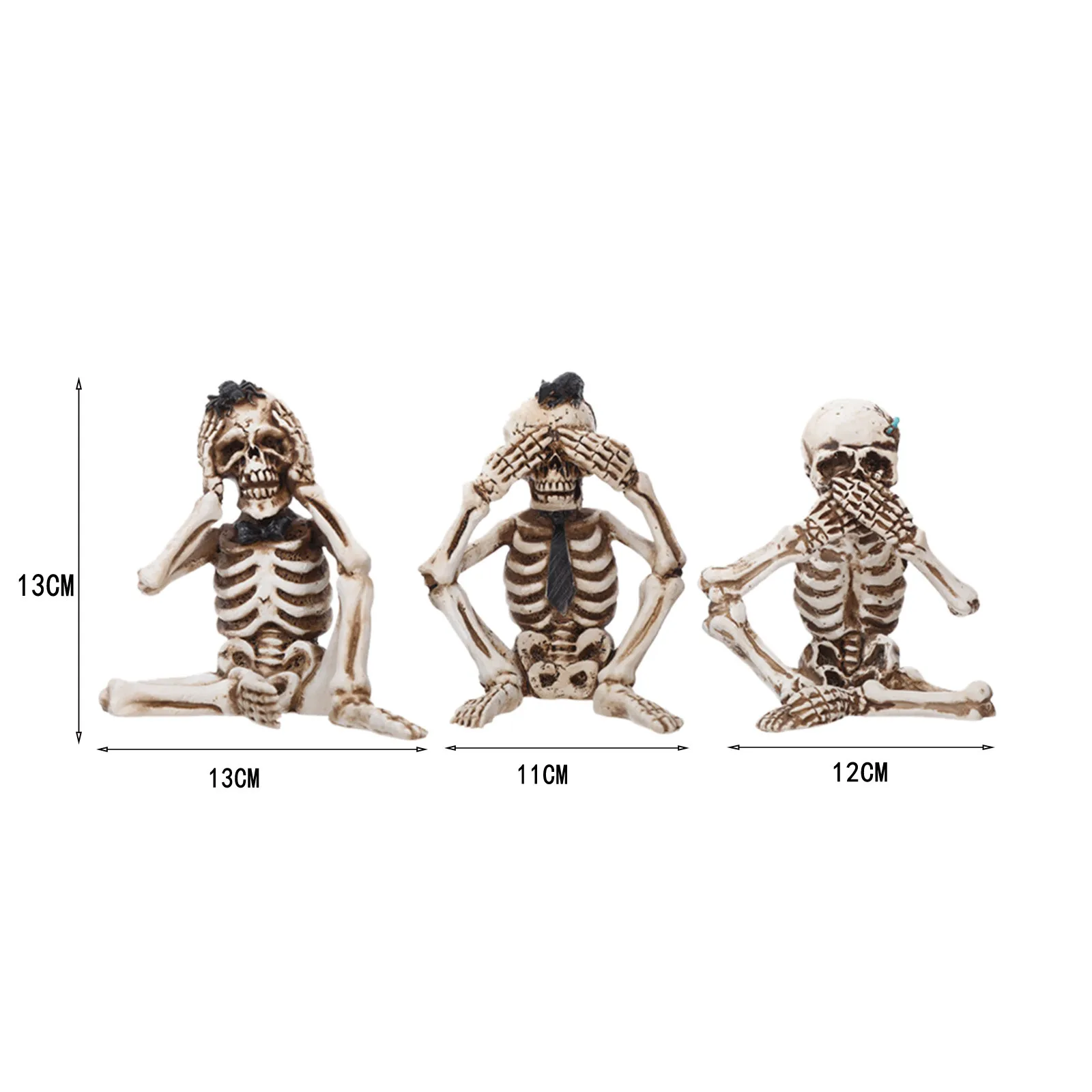 

Halloween New Product Skeleton Ghost Skeleton Three-piece Resin Halloween Decoration Props Haunted House Secret Room Decoration